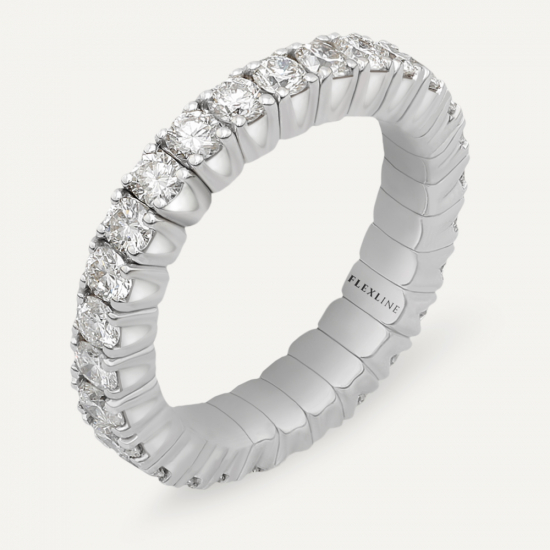 Anello ABCL-02D Gr 4,50 in oro bianco 18 Kt