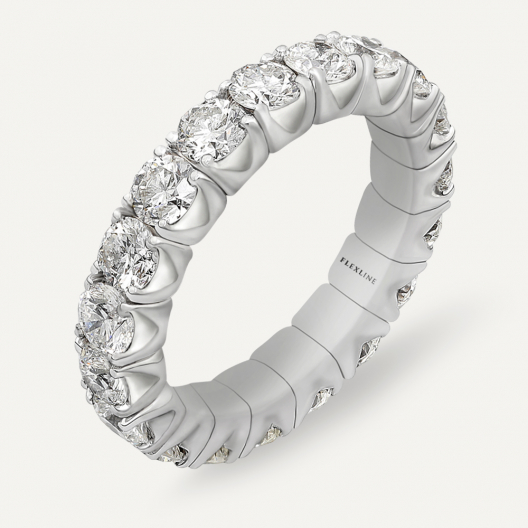 Anello ABCL-05D Gr 7,50 in oro bianco 18 Kt