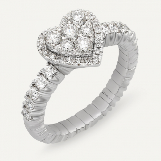 Anello AB5374D Gr 5,60 in oro bianco 18 Kt