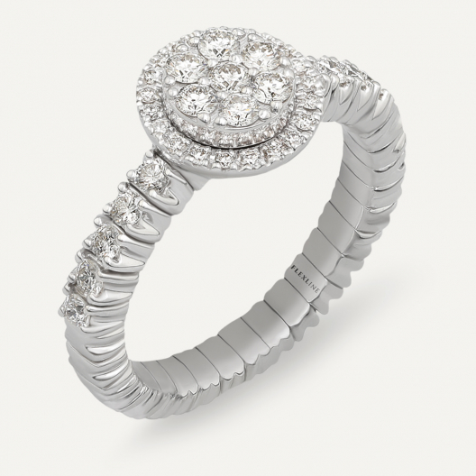 Anello AB5375D Gr 5,70 in oro bianco 18 Kt